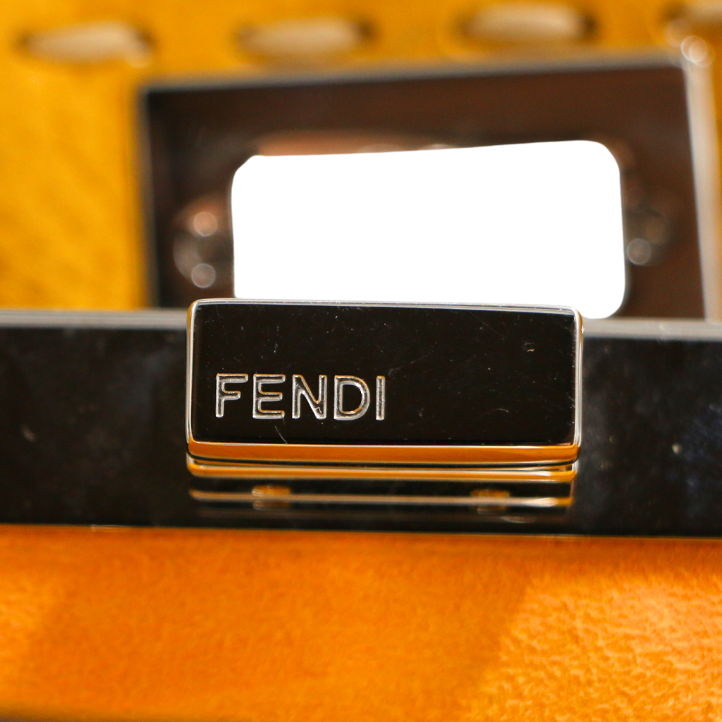 Fendi Vitello Granato Camoscio Selleria Mini Peekaboo Iconic Satchel