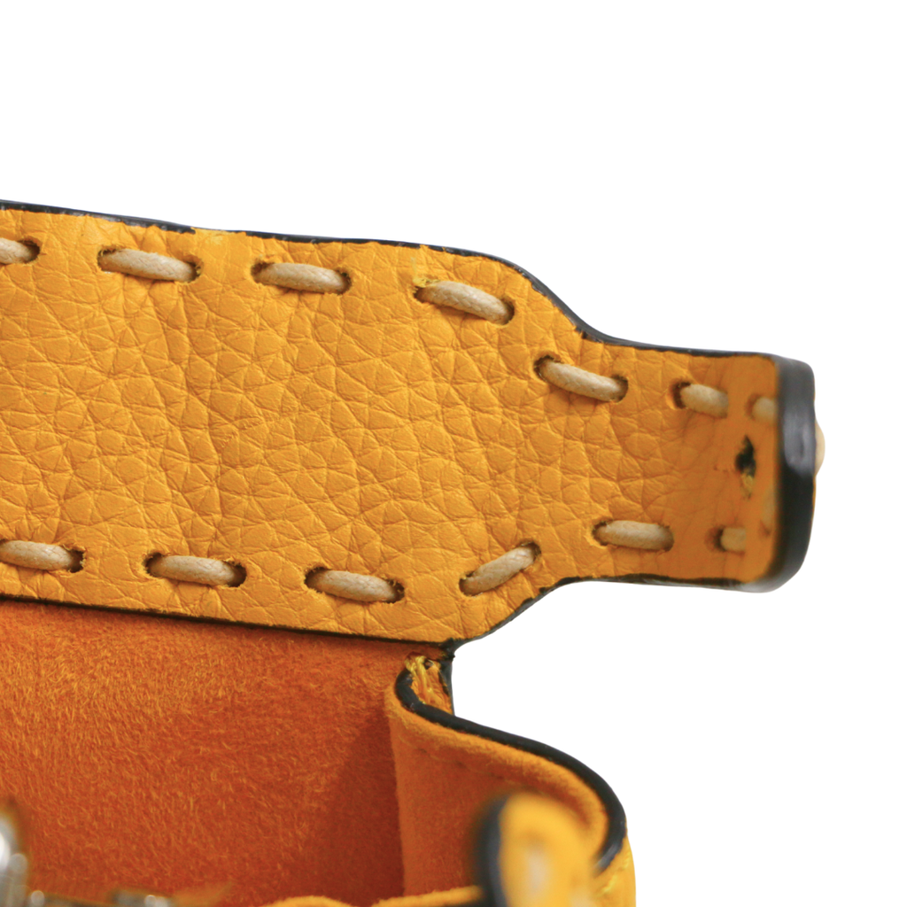 Fendi Vitello Granato Camoscio Selleria Mini Peekaboo Iconic Satchel