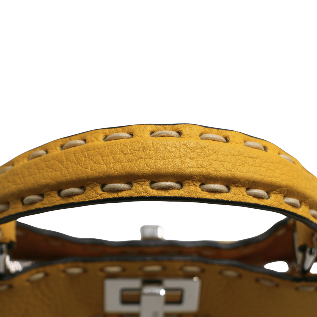 Fendi Vitello Granato Camoscio Selleria Mini Peekaboo Iconic Satchel