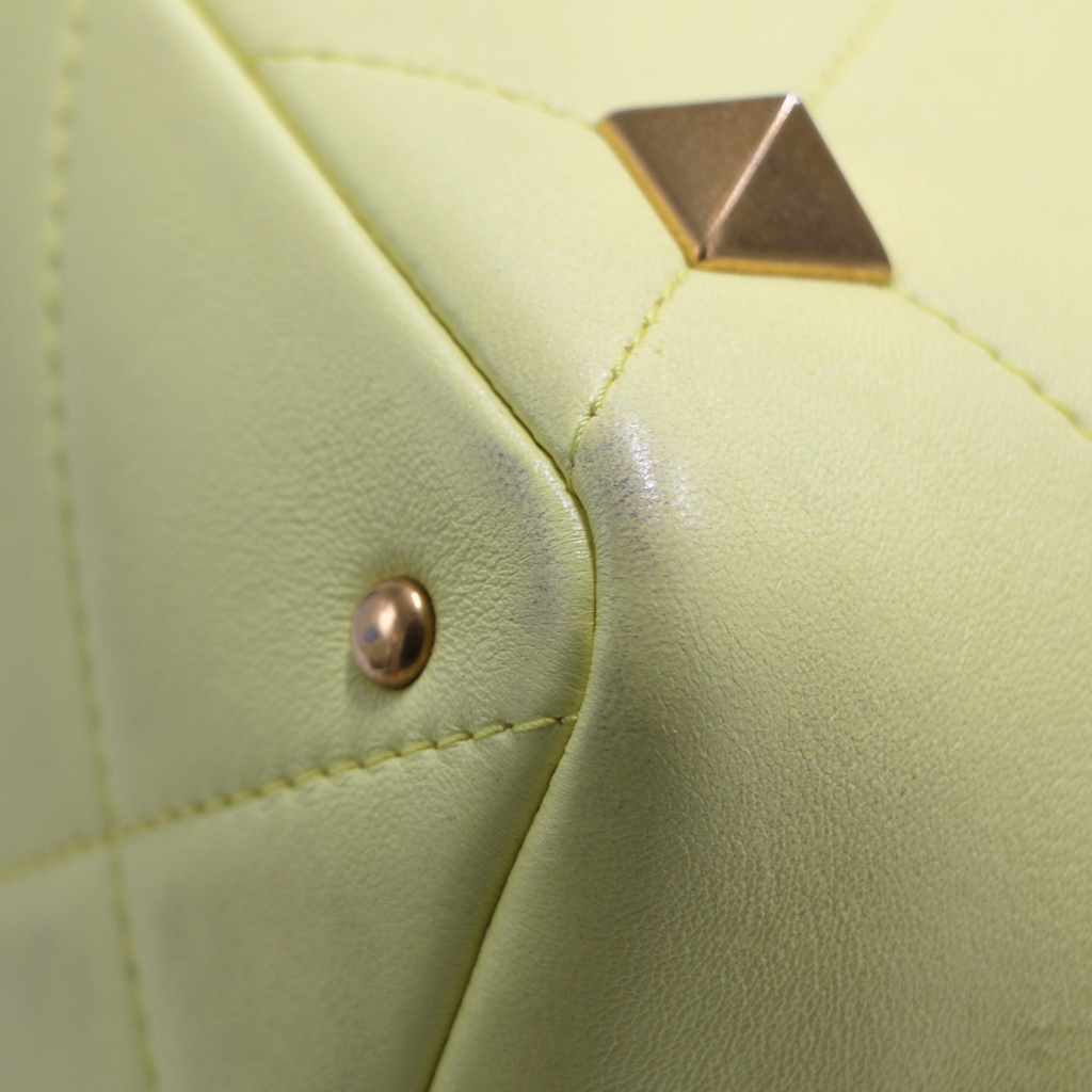 Valentino Small Roman Stud Tote Bag Yellow