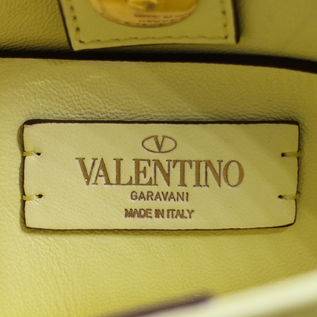 Valentino Small Roman Stud Tote Bag Yellow
