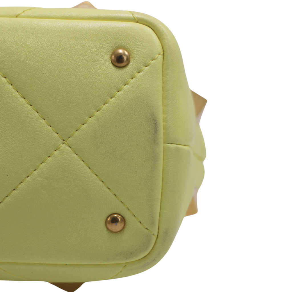 Valentino Small Roman Stud Tote Bag Yellow