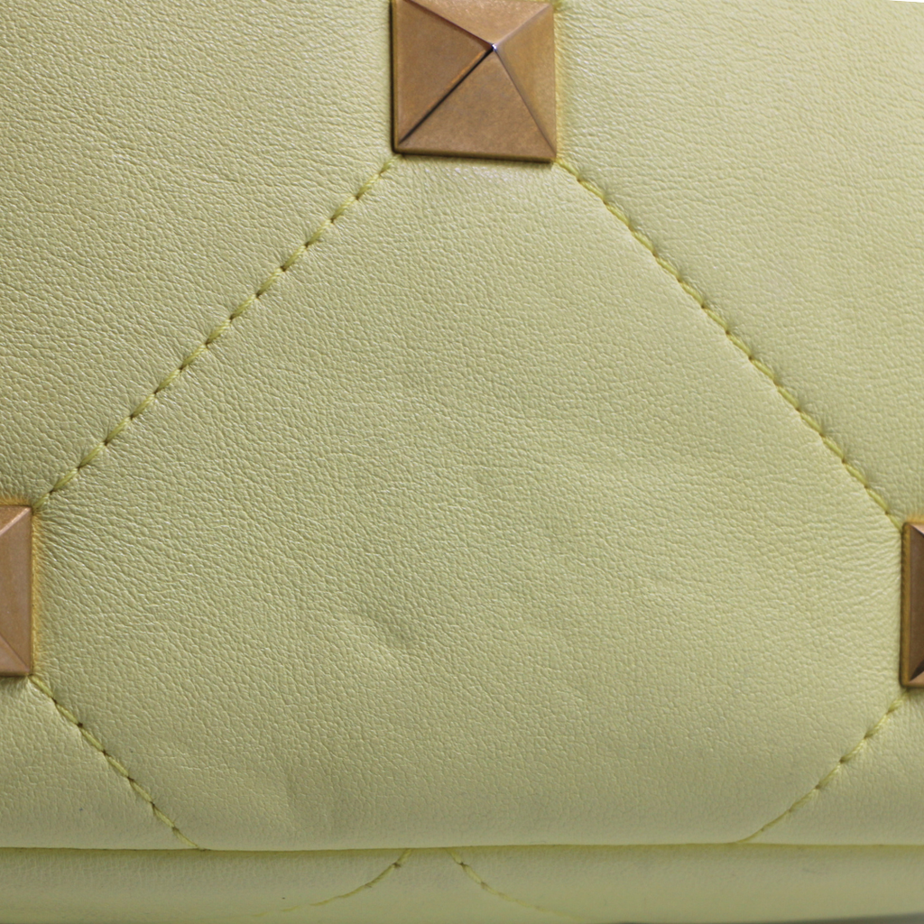 Valentino Small Roman Stud Tote Bag Yellow