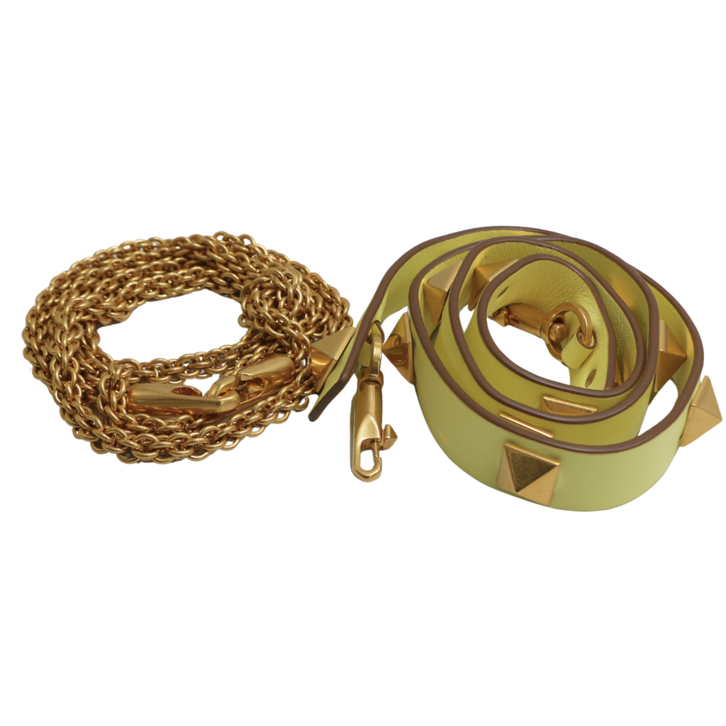 Valentino Small Roman Stud Tote Bag Yellow