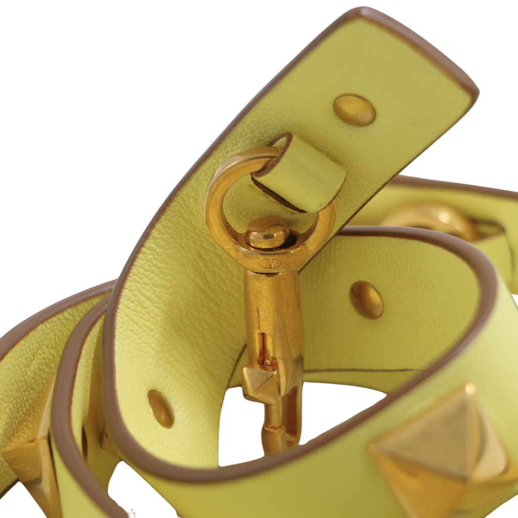 Valentino Small Roman Stud Tote Bag Yellow