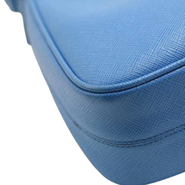 Prada Saffiano Lux Mini Re-Edition Shoulder Bag Blue