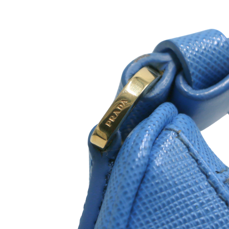 Prada Saffiano Lux Mini Re-Edition Shoulder Bag Blue