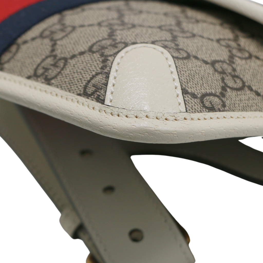 Gucci GG Supreme Monogram Web Small Ophidia Belt Bag 100 40 Beige Ebony White