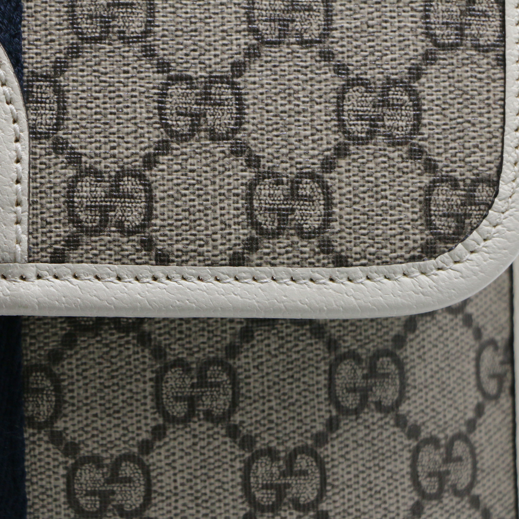 Gucci GG Supreme Monogram Web Small Ophidia Belt Bag 100 40 Beige Ebony White