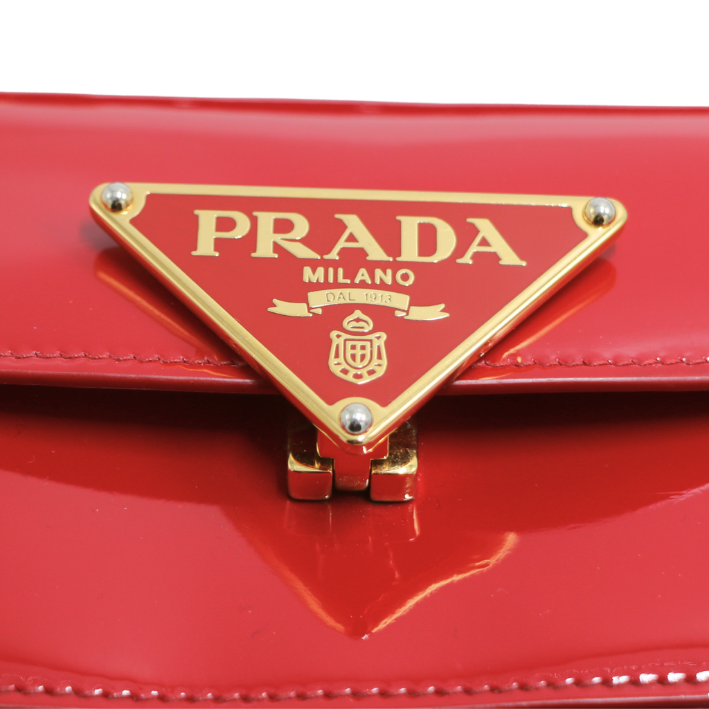 Prada Cleo Cherry Red Patent Shoulder Bag