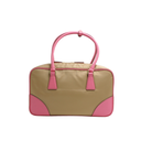 Prada Re-edition Camel 1978 Medium Re-nylon And Saffiano Leather Two-handle Bag