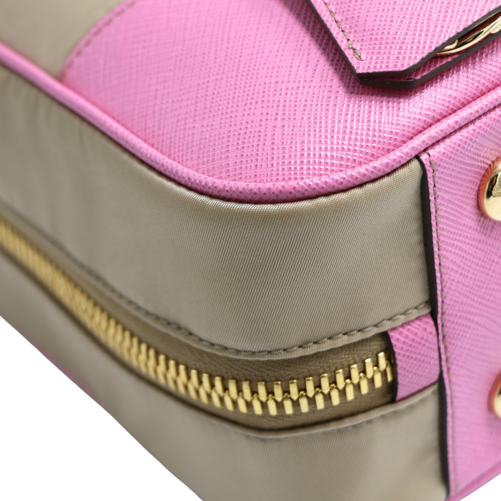 Prada Re-edition Camel 1978 Medium Re-nylon And Saffiano Leather Two-handle Bag