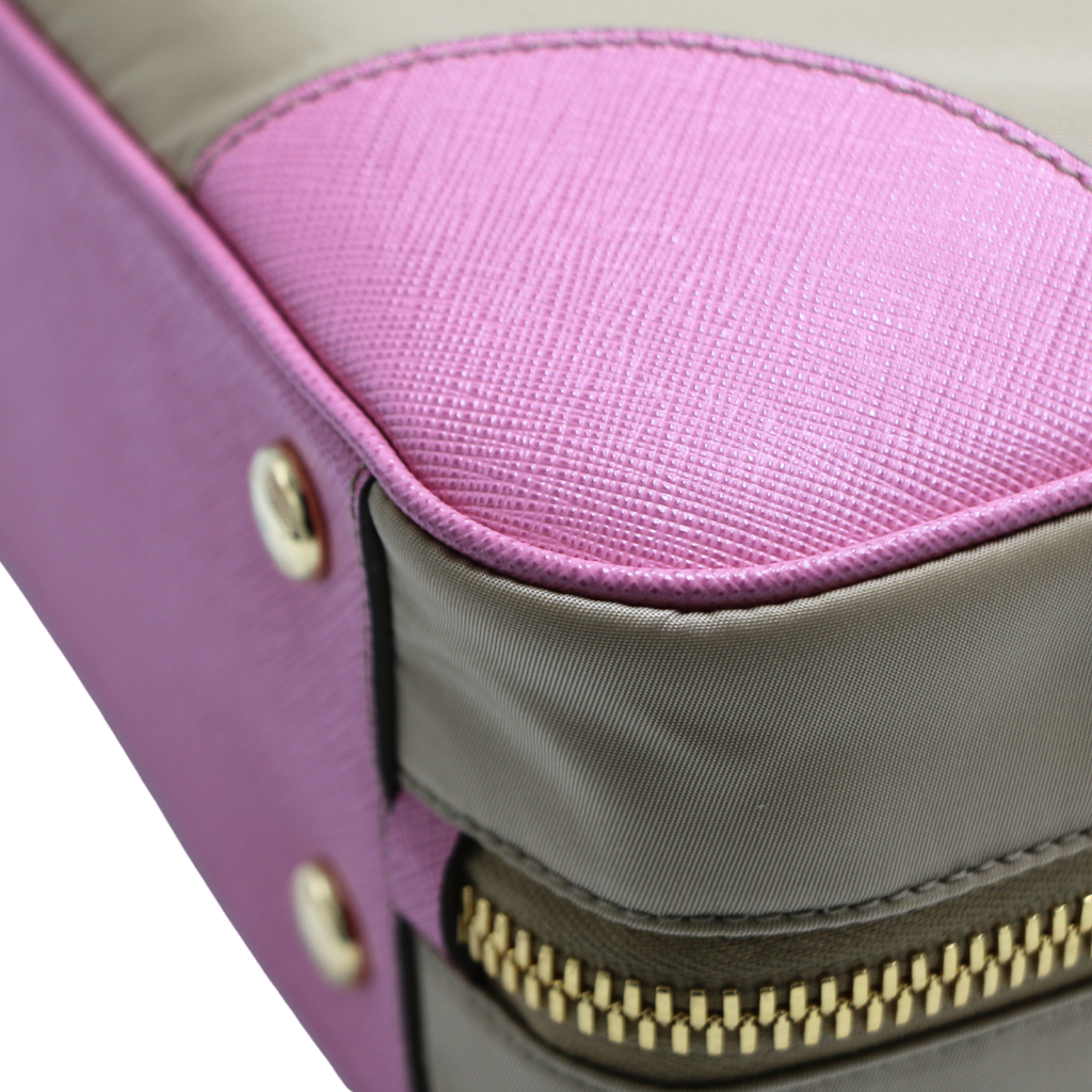 Prada Re-edition Camel 1978 Medium Re-nylon And Saffiano Leather Two-handle Bag