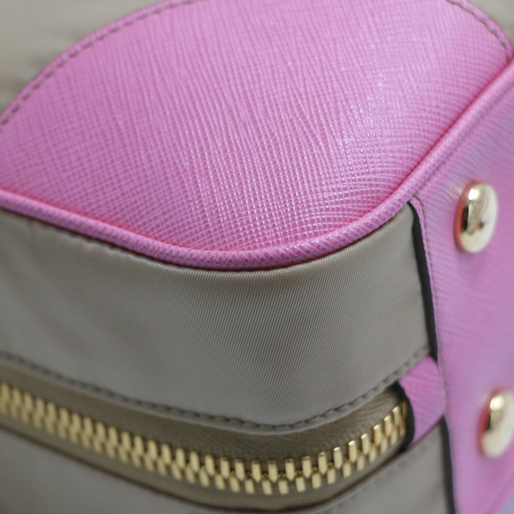 Prada Re-edition Camel 1978 Medium Re-nylon And Saffiano Leather Two-handle Bag