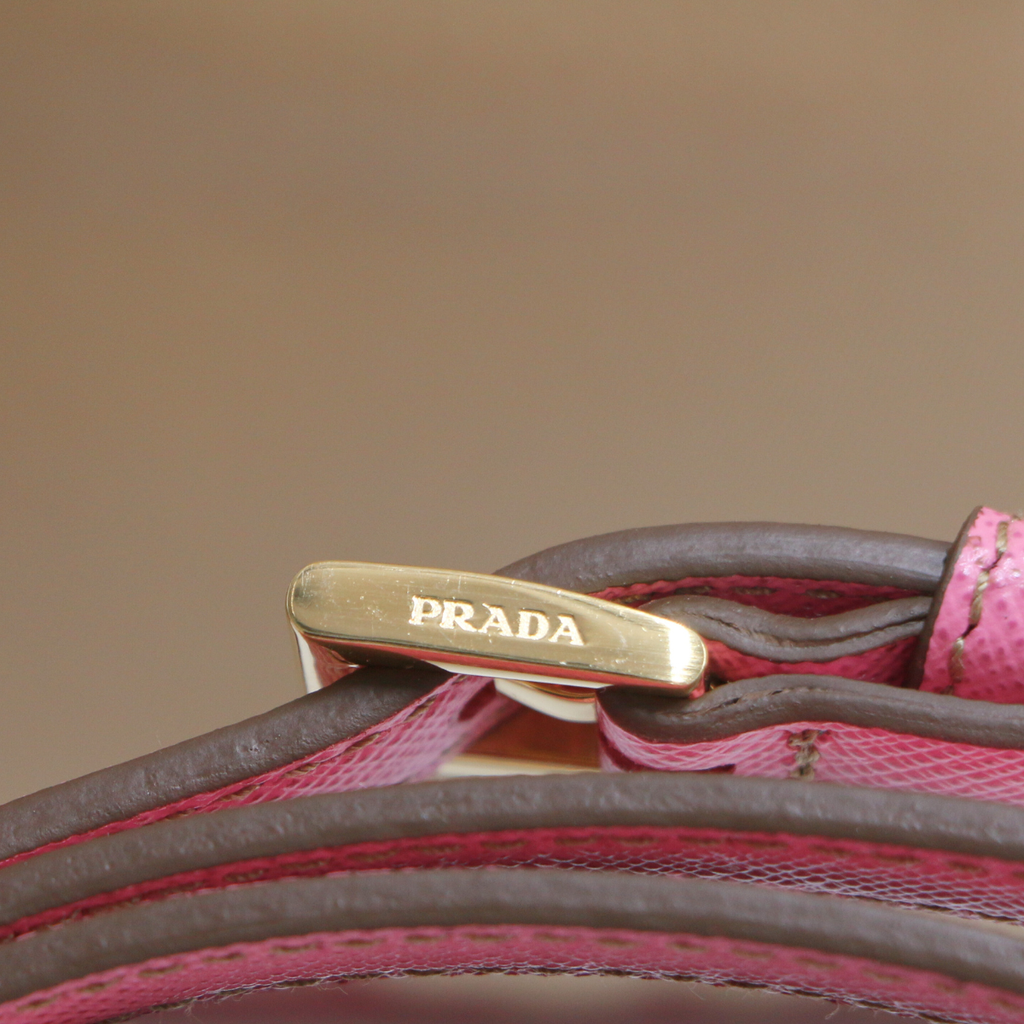 Prada Re-edition Camel 1978 Medium Re-nylon And Saffiano Leather Two-handle Bag