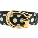 Gucci GG Black Leather Polka Dot Belt 709954 75 30