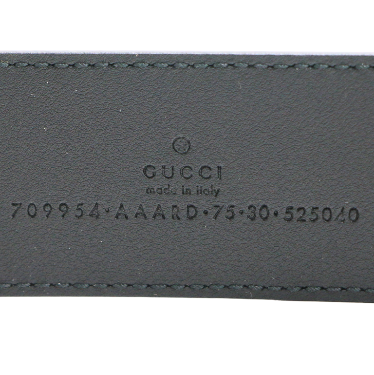 Gucci GG Black Leather Polka Dot Belt 709954 75 30