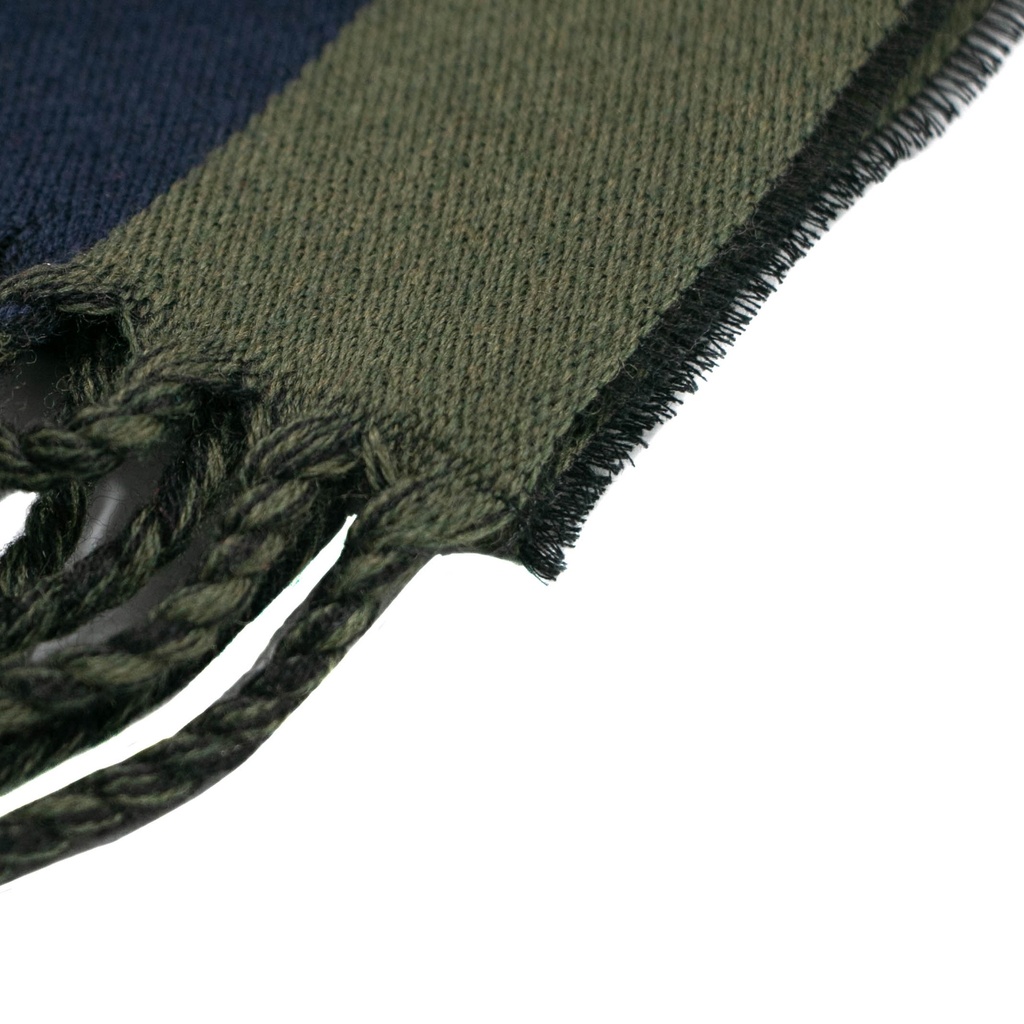 Gucci Wool Blue/Green/Red Stripes Scarf 627873 In Size 33x195