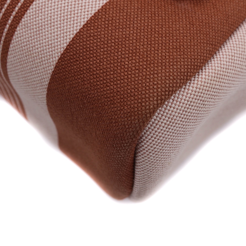 Hermes Vache Hunter Toile H Vibration Herbag Zip Retourne 31 PM Fauve Ecru Beige