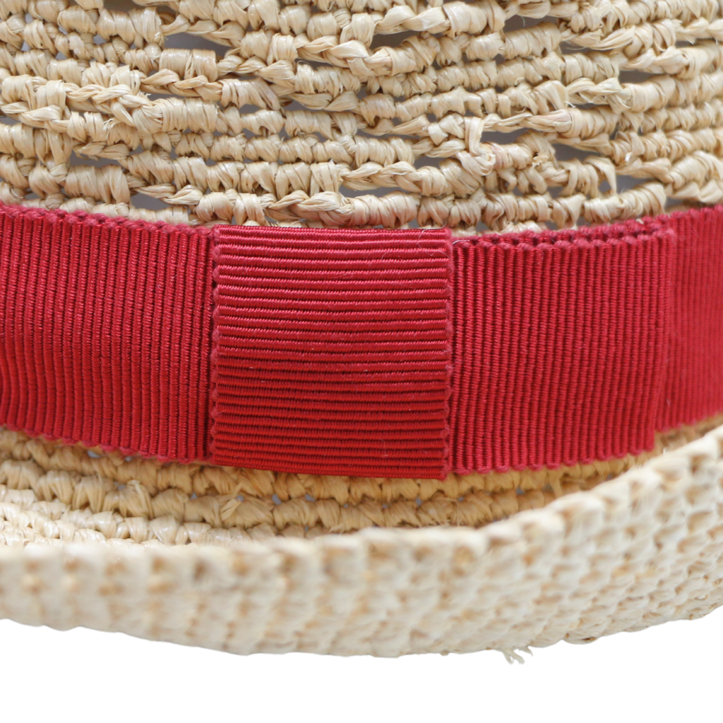 Prada Small Striped Logo Bucket Sun Hat Beige and Yellow