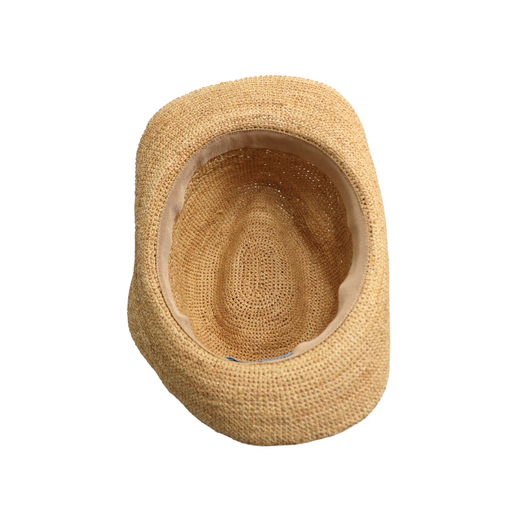 Prada Small Striped Logo Bucket Sun Hat Beige and Yellow