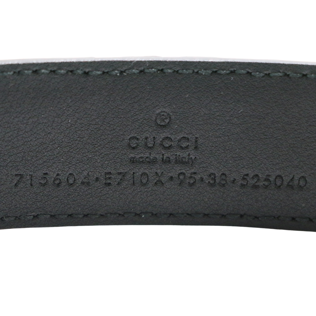 Gucci Interlocking G Crocodile Leather Belt Black 715604 95 38