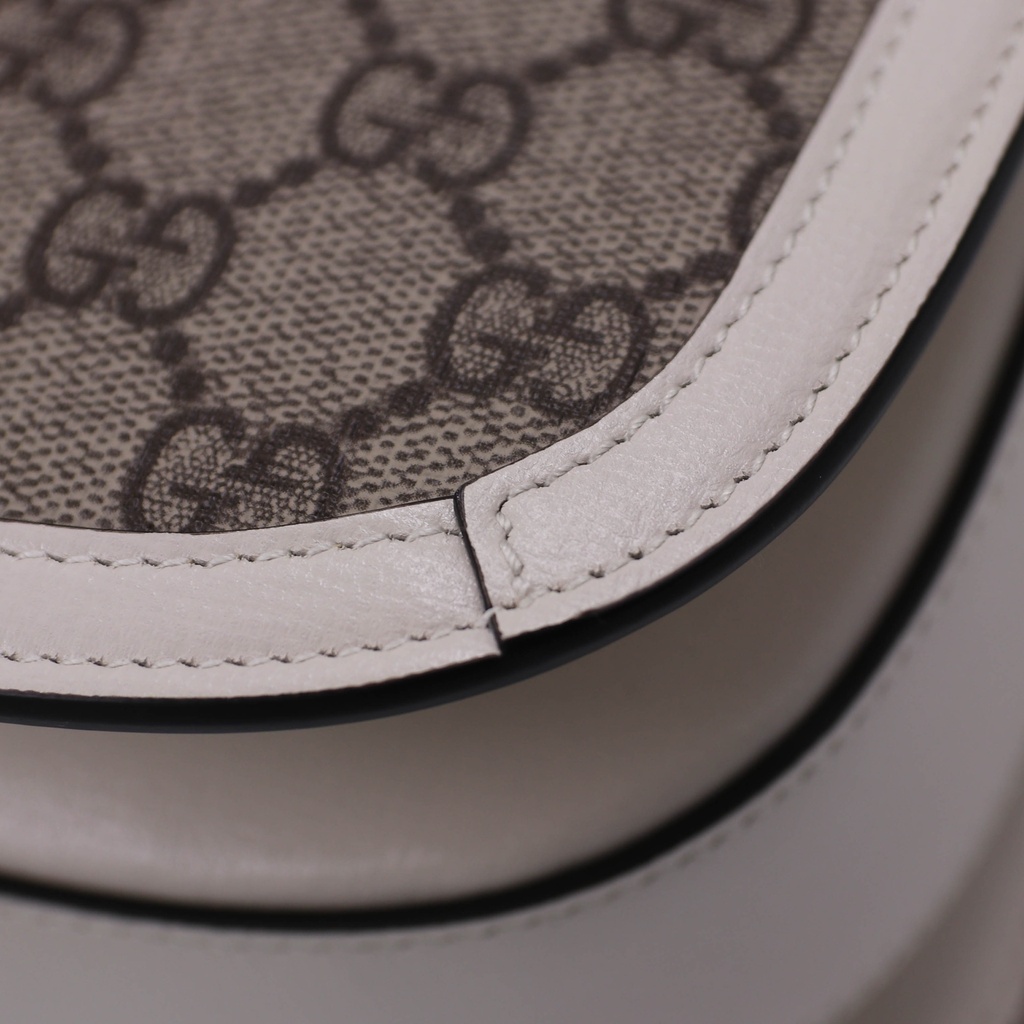 Gucci GG Supreme Horsebit 1955 PVC & Leather Shoulder Bag 602204