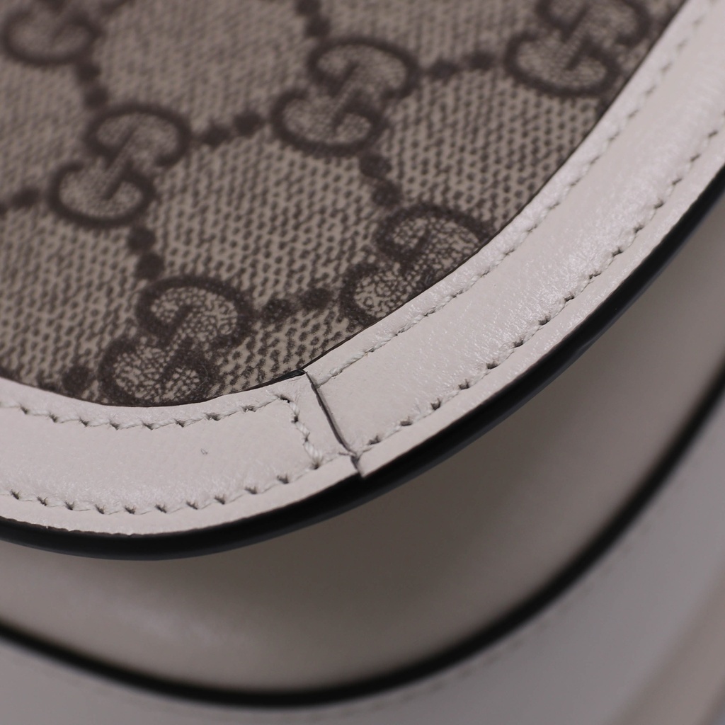 Gucci GG Supreme Horsebit 1955 PVC & Leather Shoulder Bag 602204