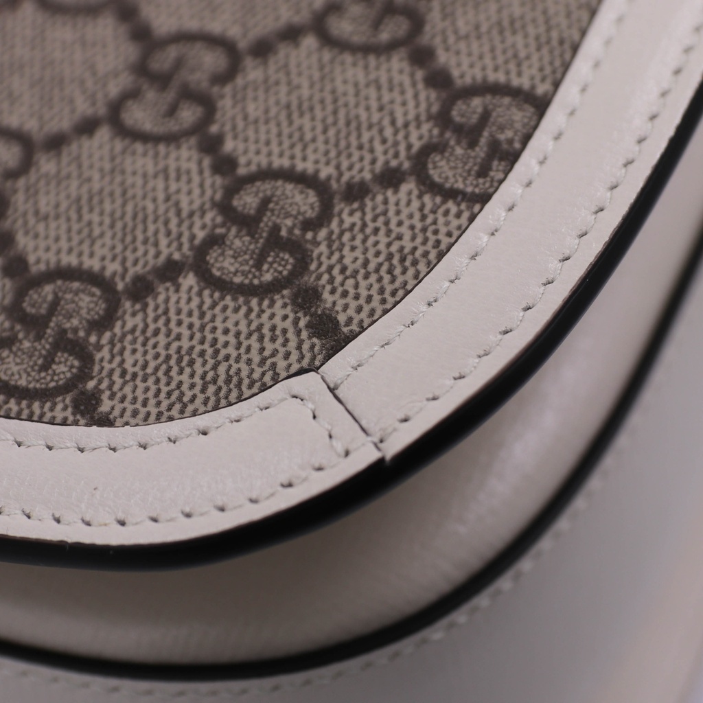 Gucci GG Supreme Horsebit 1955 PVC & Leather Shoulder Bag 602204