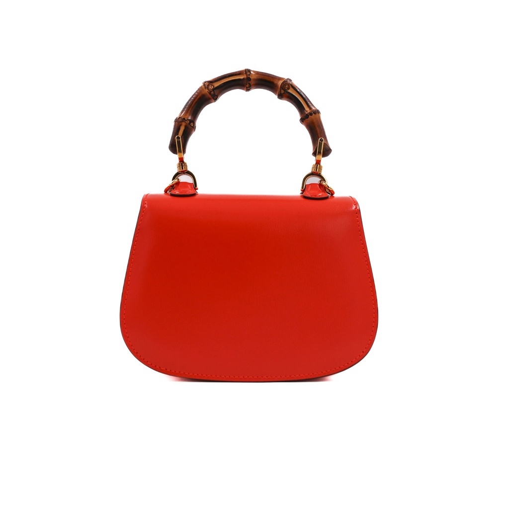 Gucci Bamboo 1947 Jumbo GG Canvas & Leather 2 Way Handbag Red 686864