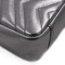 Gucci GG Marmont small shoulder bag in Silver Leather 837280