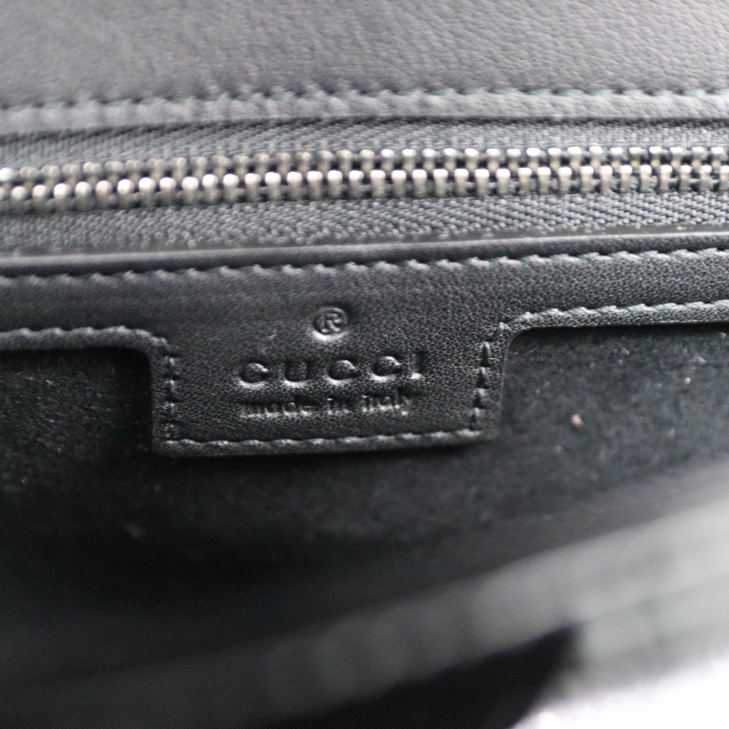 Gucci GG Marmont Small Patent Shoulder Bag Matelassé Black 443497