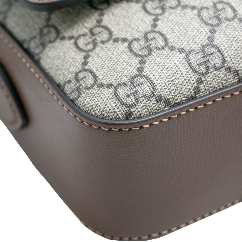 Gucci GG Supreme Horsebit Shoulder Bag Brown 645454