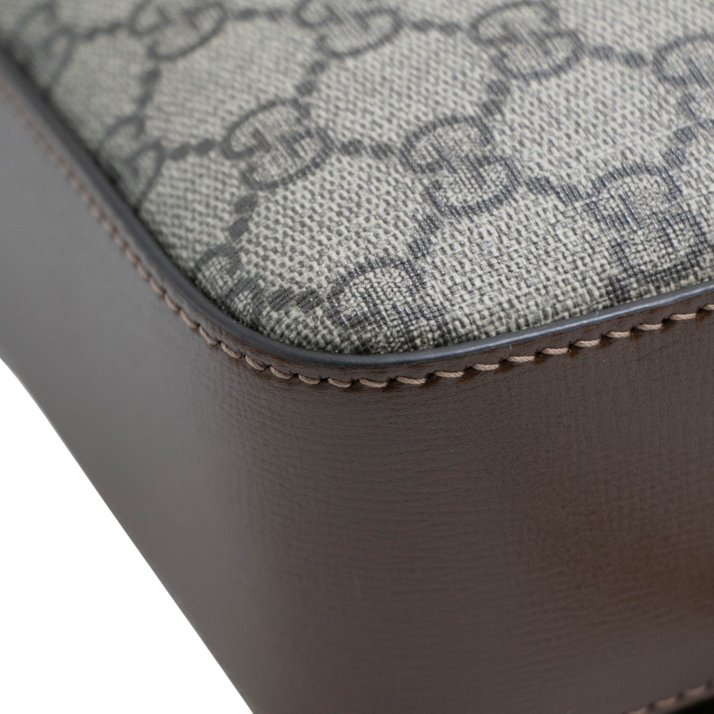 Gucci GG Supreme Horsebit Shoulder Bag Brown 645454