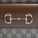 Gucci GG Supreme Horsebit Shoulder Bag Brown 645454