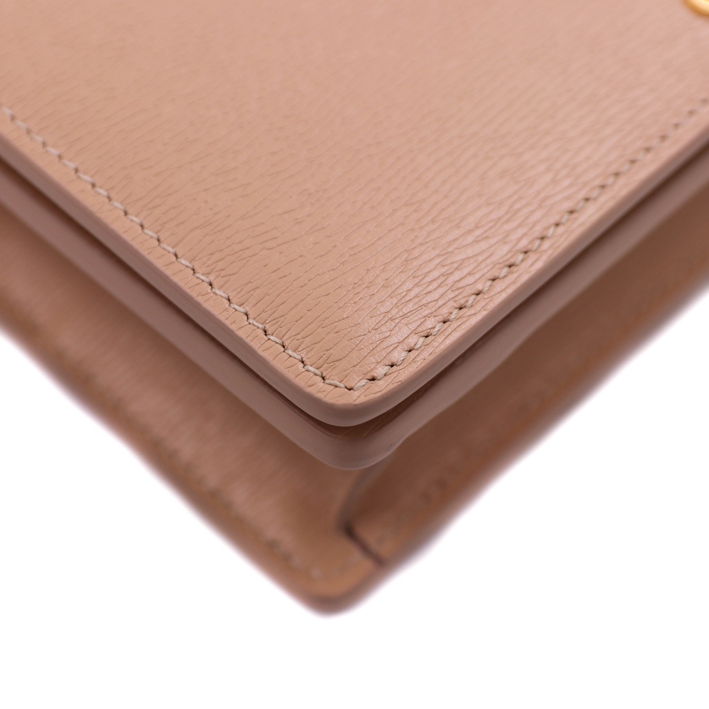 Gucci Logo Chain Wallet Shoulder Bag Beige 772643