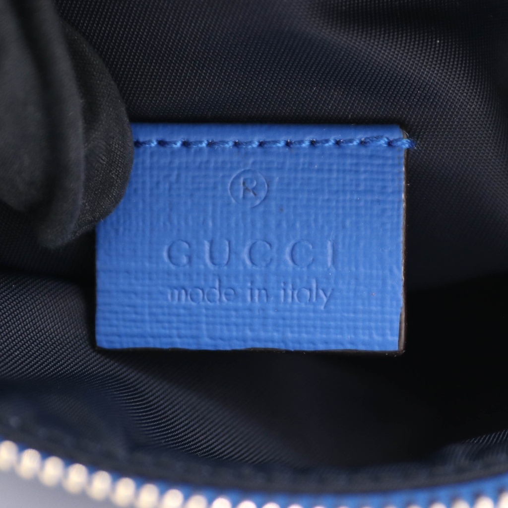 Gucci GG Belt Bag In White and Blue 502095