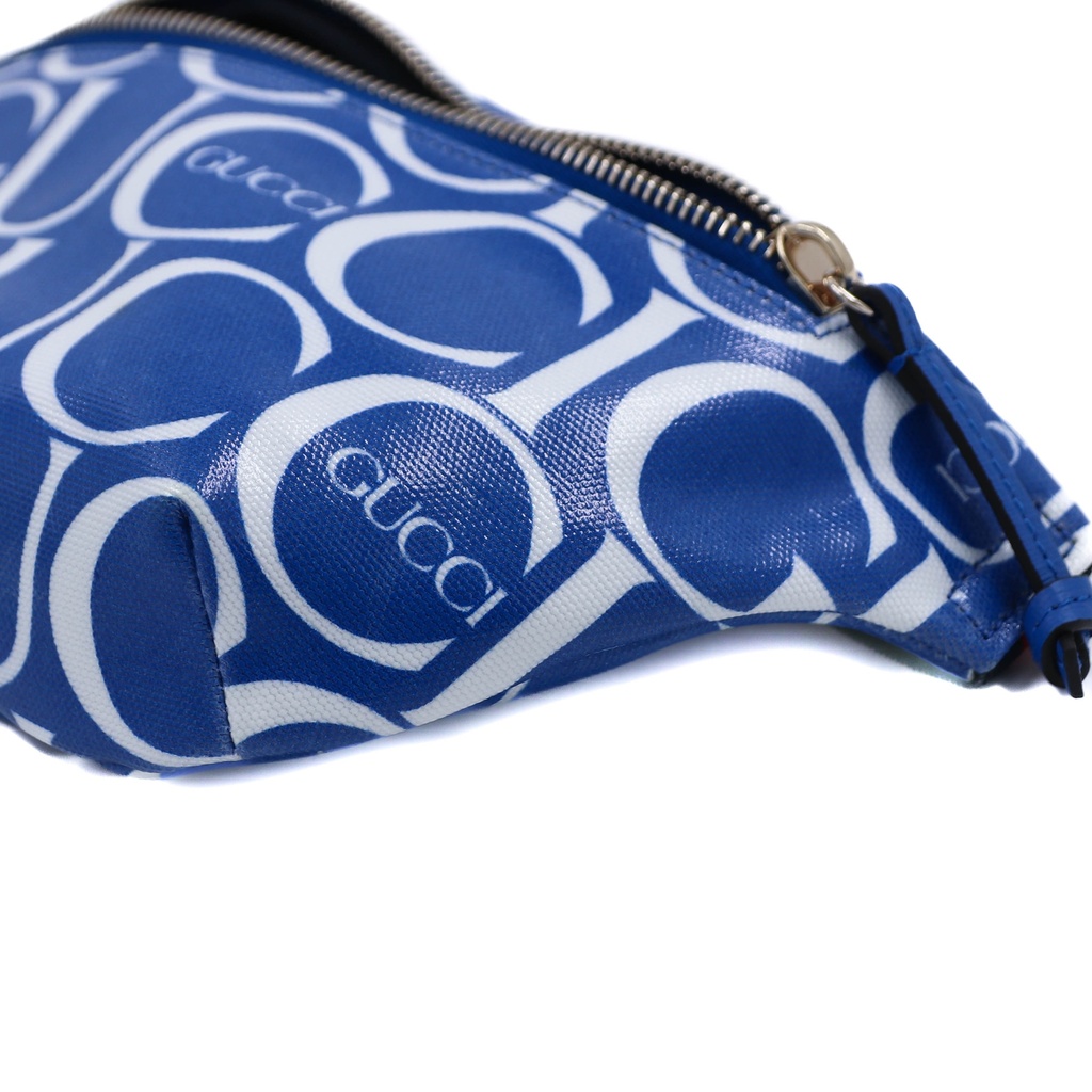Gucci GG Belt Bag In White and Blue 502095