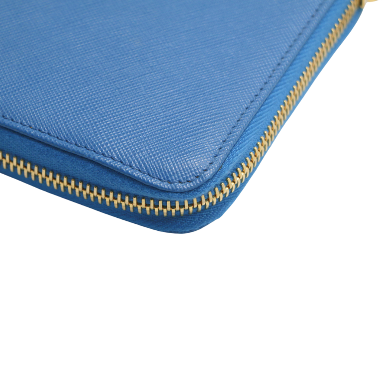 Prada Saffiano Wallet Light Blue
