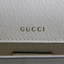 Gucci  X Adidas Textured Calfskin Web Mini Horsebit 1955 White Shoulder Bag 658574