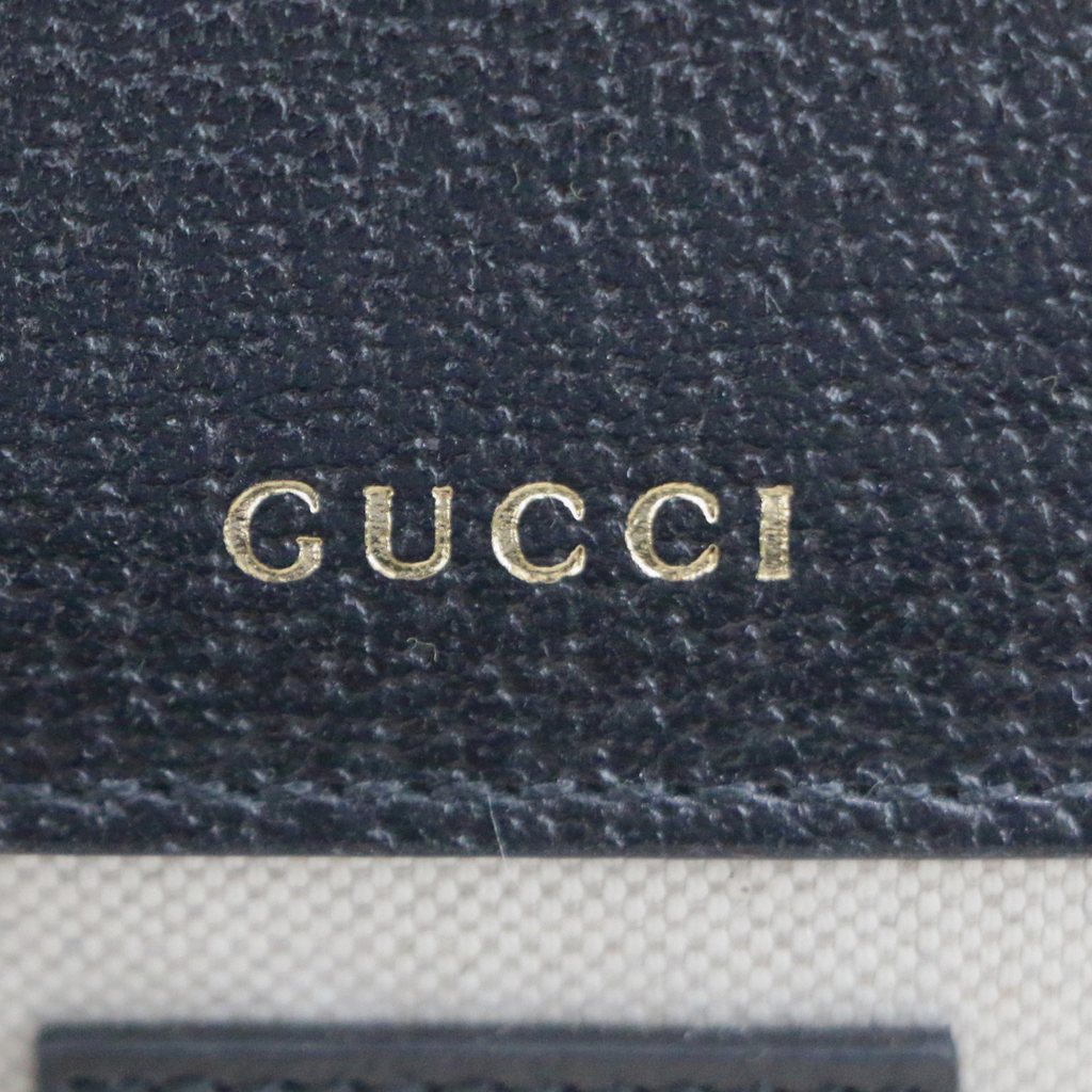 Gucci  X Adidas Textured Calfskin Web Mini Horsebit 1955 Black Shoulder Bag 658574