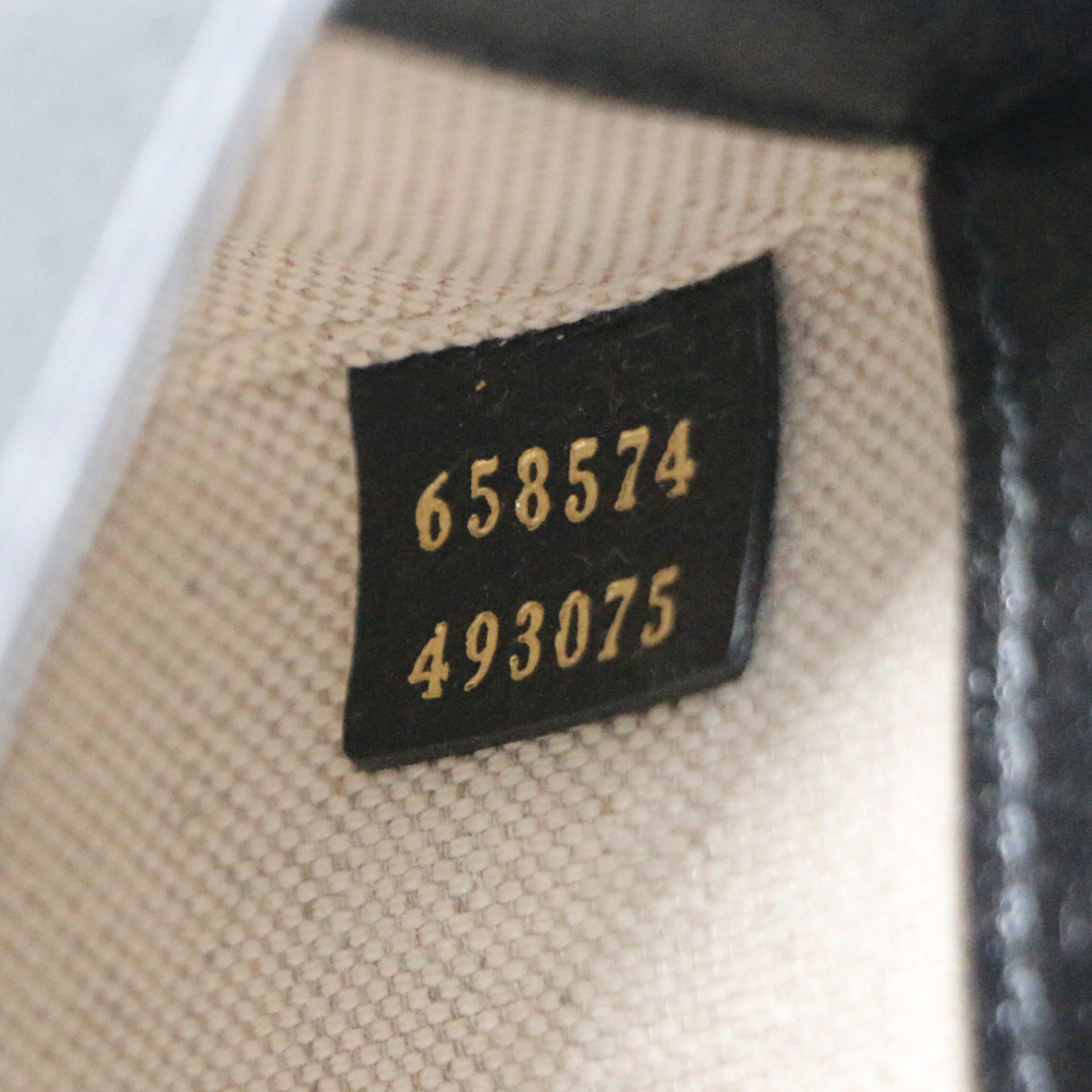 Gucci  X Adidas Textured Calfskin Web Mini Horsebit 1955 Black Shoulder Bag 658574