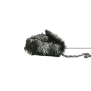 Chanel Black White Sequin Small Single Flap