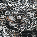 Chanel Black White Sequin Small Single Flap