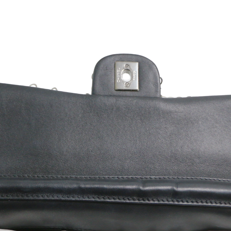 Chanel Black White Sequin Small Single Flap