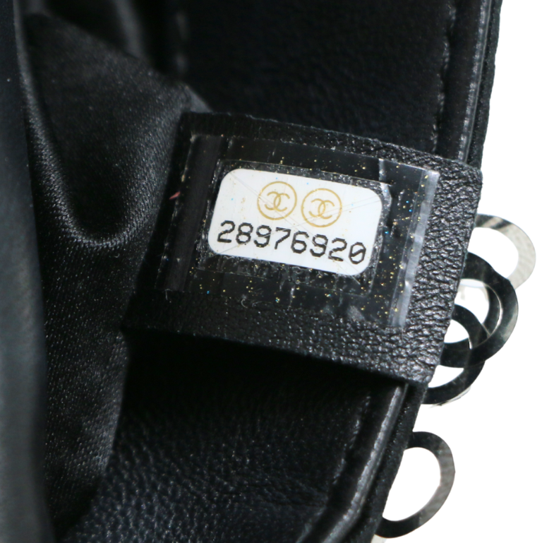 Chanel Black White Sequin Small Single Flap
