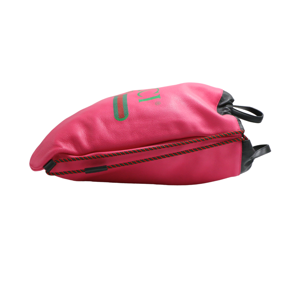 Gucci Hot Pink Leather Trademark Logo Large Backpack 516639