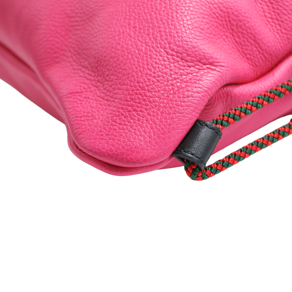 Gucci Hot Pink Leather Trademark Logo Large Backpack 516639