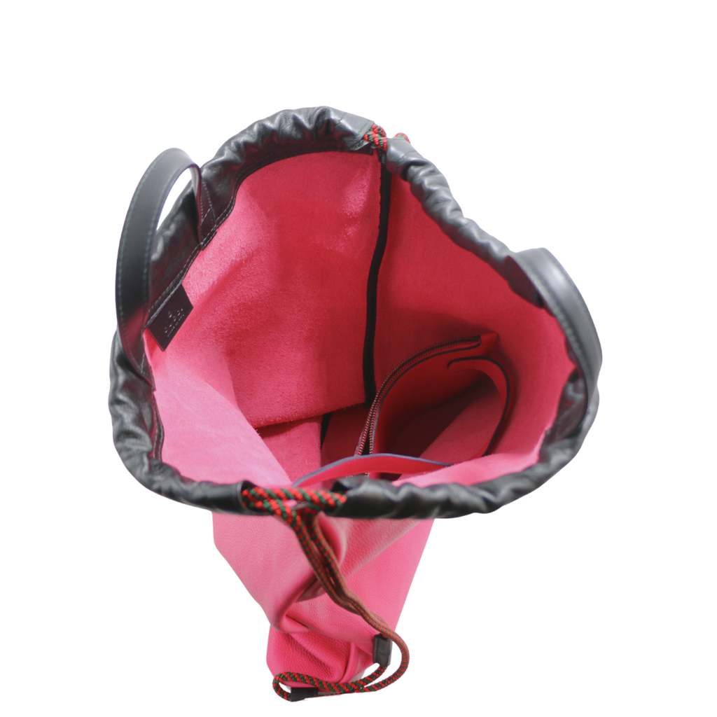 Gucci Hot Pink Leather Trademark Logo Large Backpack 516639