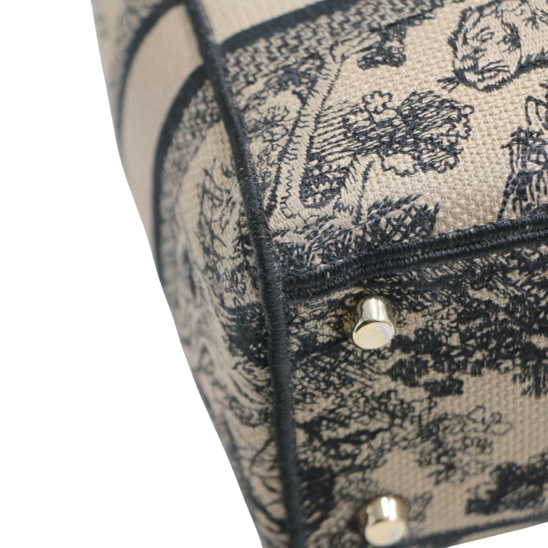 Christian Dior Canvas Embroidered Medium Lady D-Lite Handbag